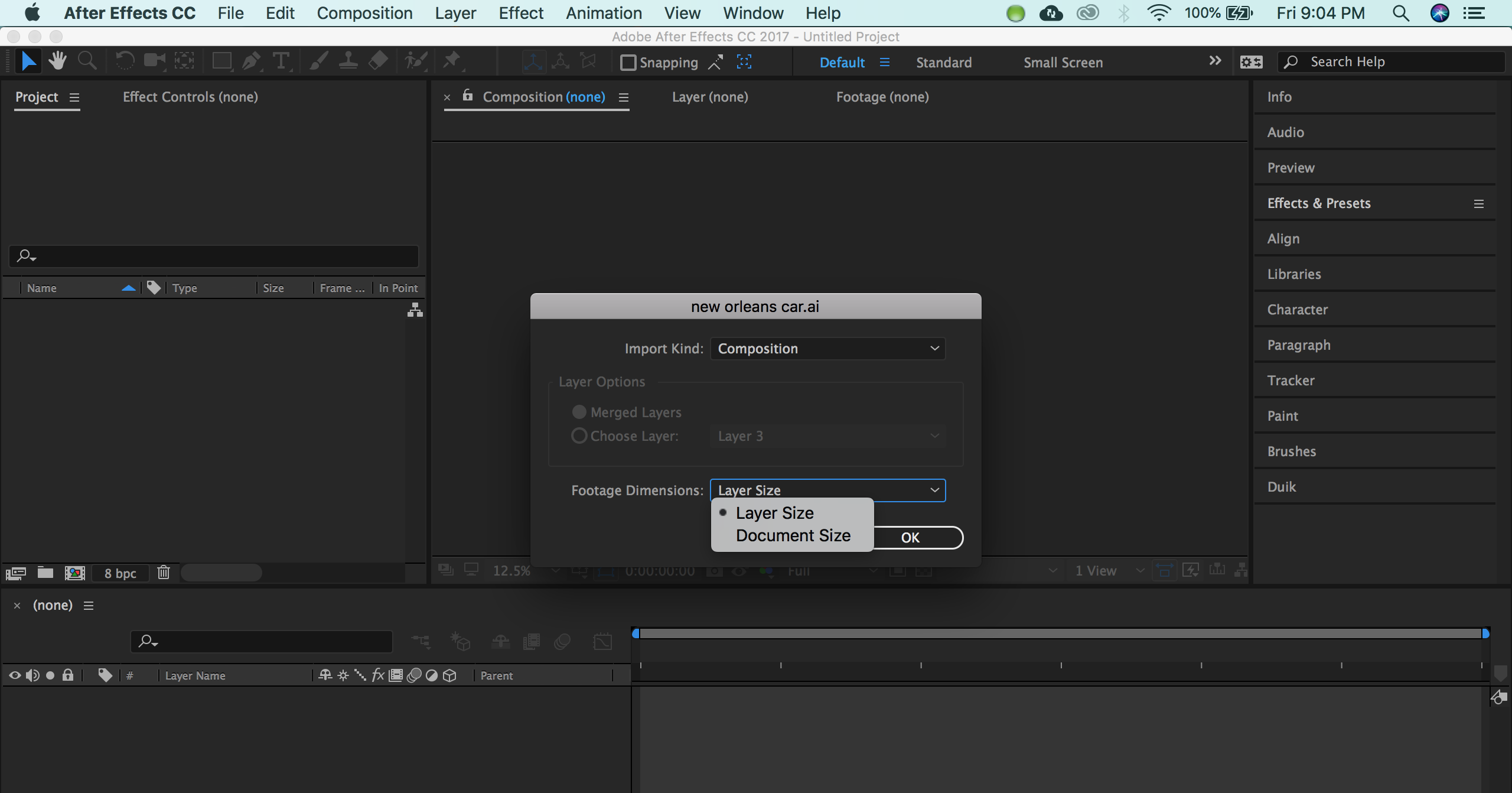 Importing Illustrator Into After Effects